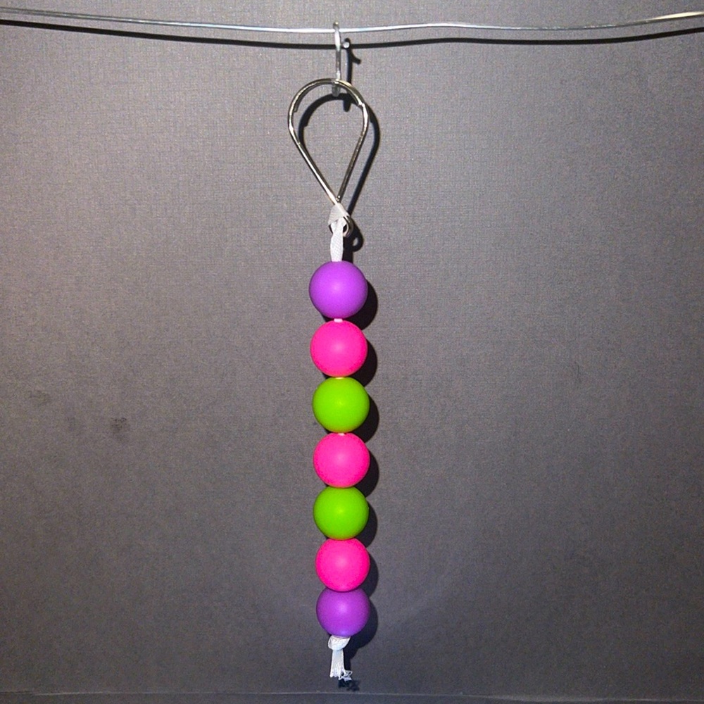 Handmade Purple, Pink and Green Ribbon Keychain